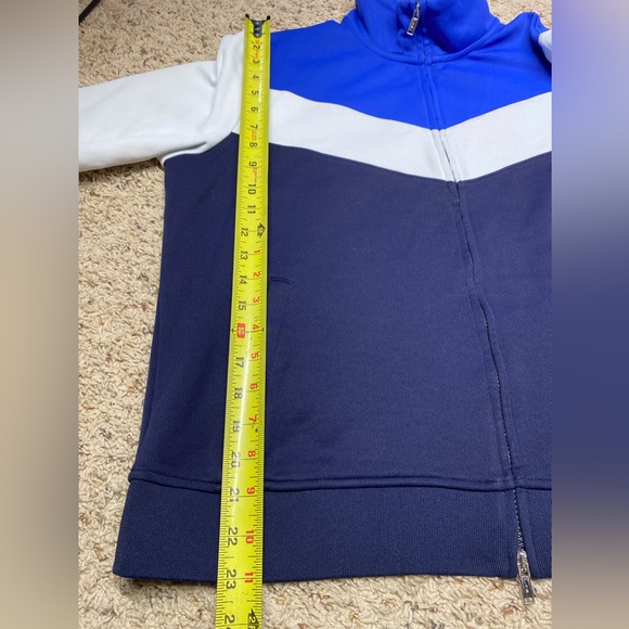 Lauren Ralph Lauren Sweater Womens XL Blue White Striped Sweatshirt Full Zip - Picture 9 of 11